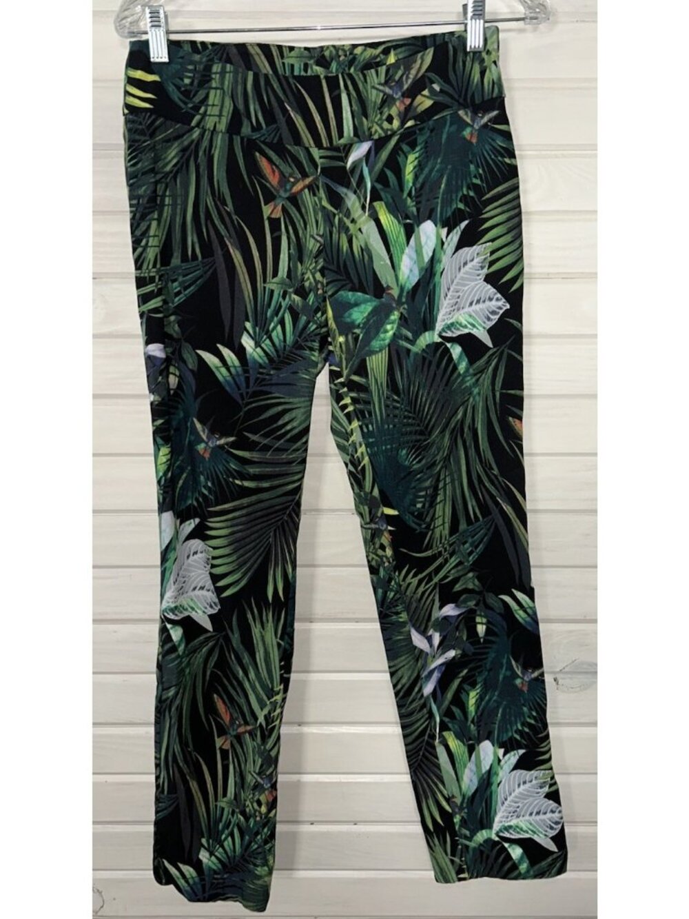 Soft Surroundings Sz SMALL Super Sleek Stretch Leggings Pants Ponte Blue EUC